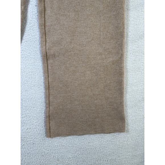 Zara Pants Womens Large Brown Tan Baggy Wide Leg Pull On Soft Knit Y2K Boho - Picture 3 of 16